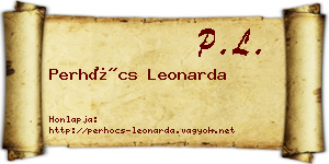 Perhócs Leonarda névjegykártya